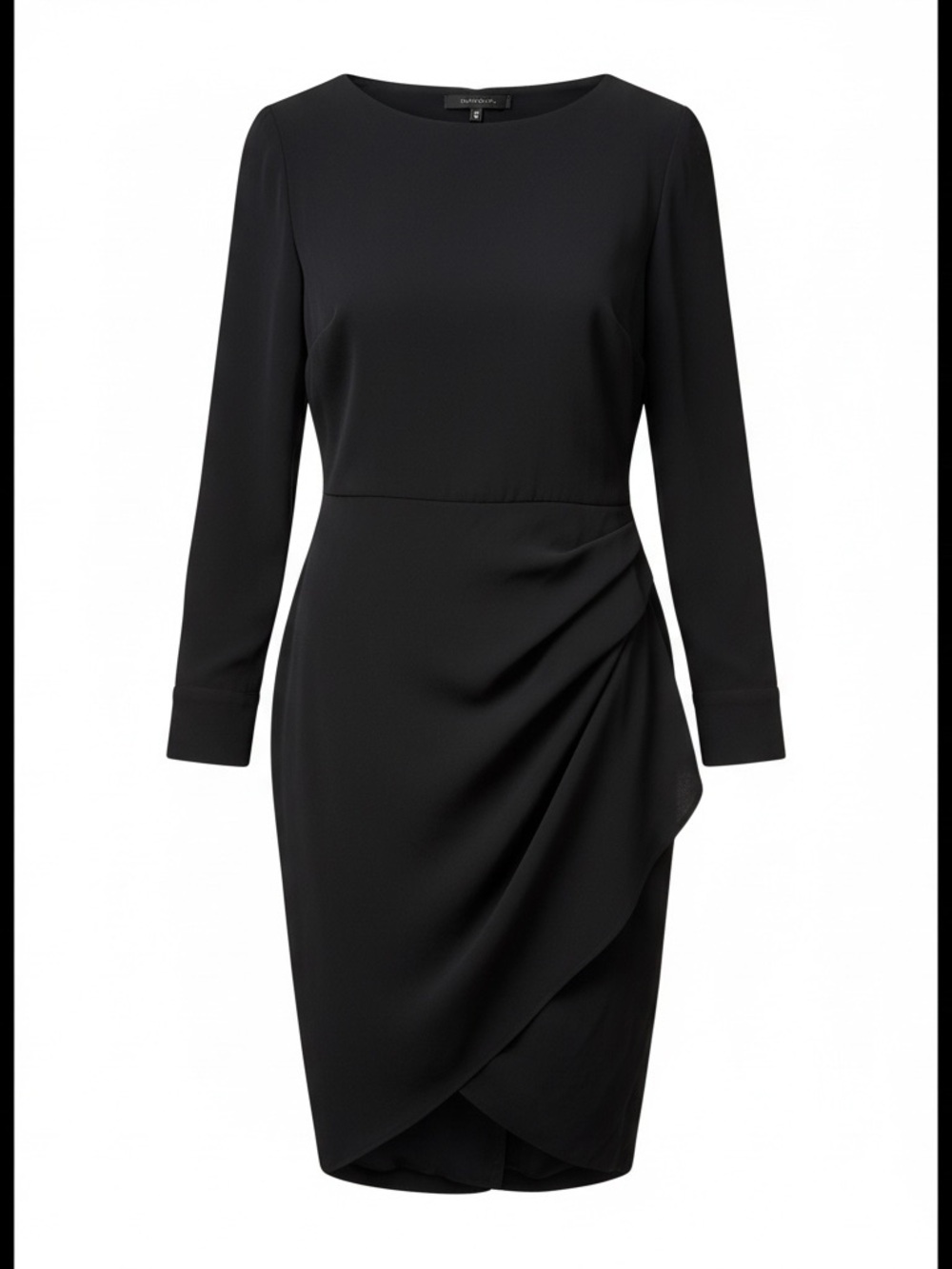 All Saints Japanese Cloth Black Arie Draped Long Sleeve Asymmetric Dress Size 0